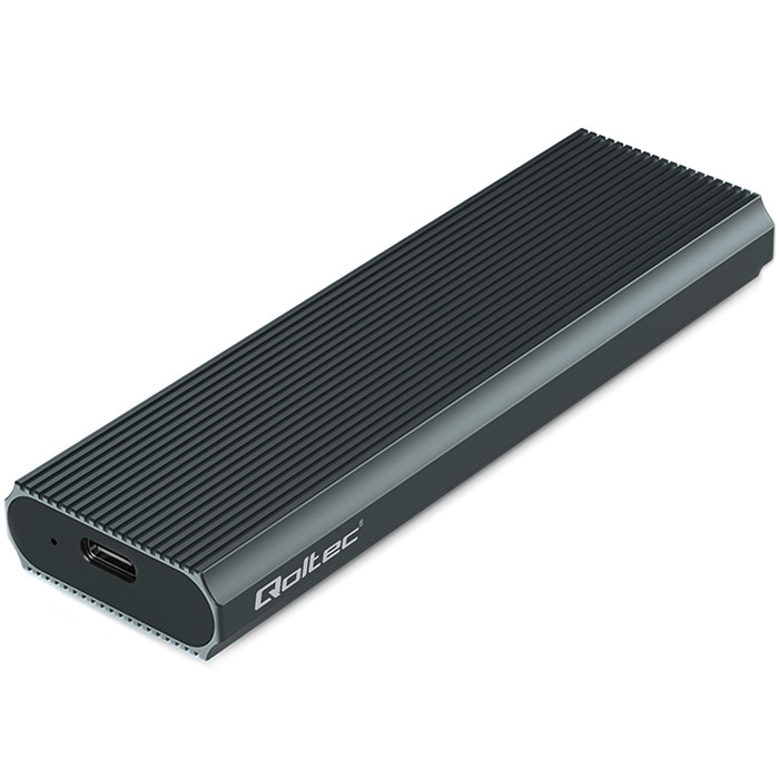 Qoltec Aluminiowa Obudowa | Kieszeń na dysk M.2 SSD | NVMe | PCIe | USB-A | USB-C 3.1 Gen. 2 | Super speed 10Gb/s | 4TB | Grafit