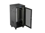 SZAFA INSTALACYJNA RACK STOJĄCA 19" 24U 600X600 CZARNA DRZWI PERFOROWANE LCD LANBERG (FLAT PACK) V2
