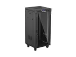 SZAFA INSTALACYJNA RACK STOJĄCA 19" 24U 600X600 CZARNA DRZWI PRZESZKLONE LCD LANBERG (FLAT PACK) V2