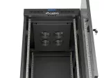 SZAFA INSTALACYJNA RACK STOJĄCA 19" 24U 600X800 CZARNA DRZWI PRZESZKLONE LCD LANBERG (FLAT PACK) V2