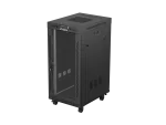 SZAFA INSTALACYJNA RACK STOJĄCA 19" 24U 600X800 CZARNA DRZWI PRZESZKLONE LCD LANBERG (FLAT PACK) V2