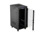 SZAFA INSTALACYJNA RACK STOJĄCA 19" 24U 600X800 CZARNA DRZWI PRZESZKLONE LCD LANBERG (FLAT PACK) V2