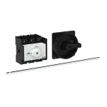 P3-100/M4/HI11/SVB-SW Rozłącznik główny, 3 bieg. + 1 NO + 1 NC, 100 A, funkcja awaryjnego zatrzymania , blok. na kłódkę w pozycji Wył., z 400 mm metalową osią, montaż rozłączny, pokrętło czarne z blokadą na kłódkę