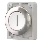 M30I-FD-W-X1 Przycisk 30mm płaski,biały "I", stal nierdz.