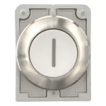 M30I-FD-W-X1 Przycisk 30mm płaski,biały "I", stal nierdz.