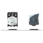 P1-32/M4/K1-PG Rozłącznik główny, 3 bieg., 32 A, funkcja awaryjnego zatrzymania , blok. na kłódkę w pozycji Wył., z 400 mm metalową osią, montaż rozłączny, pokrętło K1 szare z blokadą na kłódkę