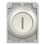 M30C-FD-W-X1 Przycisk 30mm płaski, biały "I"