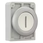 M30C-FD-W-X1 Przycisk 30mm płaski, biały "I"