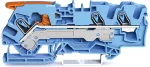 3-przewodowa złączka przelotowa z dźwignią i Push-in CAGE CLAMP® 6 mm², niebieska