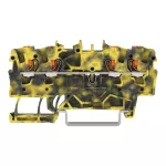 4-przewodowa złączka przelotowa z przyciskiem 1,5 mm², ciemnoszary-żółty