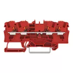 4-przewodowa złączka przelotowa z przyciskiem 4 mm², czerwona