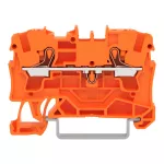 2-przewodowa złączka przelotowa z przyciskiem 4 mm², pomarańczowa