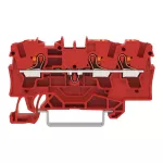 3-przewodowa złączka przelotowa z przyciskiem 4 mm², czerwona