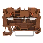 2-przewodowa złączka przelotowa z przyciskiem 4 mm², brązowy