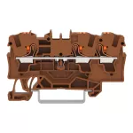 3-przewodowa złączka przelotowa z przyciskiem 4 mm², brązowy