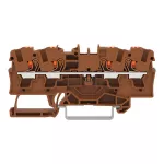 4-przewodowa złączka przelotowa z przyciskiem 4 mm², brązowy