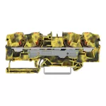 Złączka przelotowa 4-przewodowa z przyciskami 6 mm², ciemnoszary-żółty