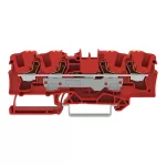 Złączka przelotowa 4-przewodowa z przyciskami 6 mm², czerwony