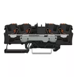 Złączka przelotowa 4-przewodowa z przyciskami 6 mm², czarny