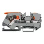 2-przewodowa złączka przelotowa z dźwignią i przyciskiem 10 mm², szara