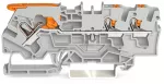 3-przewodowa złączka przelotowa z dźwignią i przyciskiem 4 mm², szara