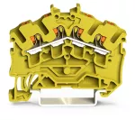 4-przewodowa złączka przelotowa z przyciskiem 2,5 mm², żółty 2202-6406