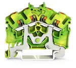 4-przewodowa złączka PE z przyciskiem 2,5 mm², żółto-zielony 2202-6407