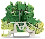 Złączka dwupiętrowa 4-przewodowa złączka PE, żółto-zielona 2000-2207