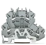 Złączka dwupiętrowa; złączka do ekranu/przelotowa, szara