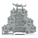 Złączka trzypiętrowa złączka przelotowa/przelotowa/przelotowa, szara 2002-3231