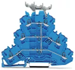 Złączka trzypiętrowa 6-przewodowa złączka przelotowa, niebieska 2002-3239