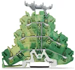 Złączka trzypiętrowa 6-przewodowa złączka PE, żółto-zielona 2002-3237