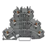 Złączka trzypiętrowa z przyciskiem złączka przelotowa/przelotowa/przelotowa, szara 2202-3201