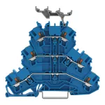 Złączka trzypiętrowa z przyciskiem złączka przelotowa/przelotowa/przelotowa, niebieski 2202-3234