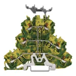 Złączka trzypiętrowa 6-przewodowa złączka PE, żółto-zielony 2202-3237