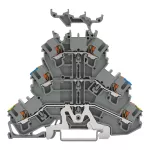 Złączka trzypiętrowa złączka PE/przelotowa/przelotowa z przyciskiem, szara 2202-3247