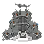 Złączka trzypiętrowa złączka do ekran./przelotowa/przelotowa, szara 2202-3248