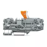 2-przewodowa złączka rozłączalna z uchylnym łącznikiem nożowym z możliwością pomiaru, szara