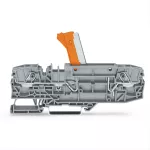 2-przewodowa złączka rozłączalno-pomiaro z uchylnym łącznikiem nożowym z możliwością pomiaru, szara