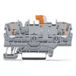 2-przewodowa złączka rozłączalno-pomiaro z przyciskiem z dodatkowym mostkowaniem, szara