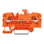 Złączka rozłączalna 2-przewodowa z uchylnym łącznikiem nożowym z możliwością pomiaru, pomarańczowy