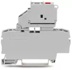 2-przewodowa złączka bezpiecznikowa z uchylną podstawką bezpiecznika ze ścianką końcową, szara 2002-1611/1000-836