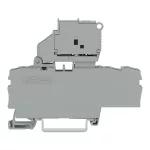 3-przewodowa złączka bezpiecznikowa z uchylną podstawką bezpiecznika i ścianka końcowa, szara 2002-1711