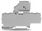 4-przewodowa złączka bezpiecznikowa z uchylną podstawką bezpiecznika ze ścianką końcową, szara 2202-1811/1000-542