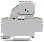 2-przewodowa złączka bezpiecznikowa z uchylną podstawką bezpiecznika ze ścianką końcową, szara 2202-1611/1000-542