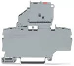 2-przewodowa złączka bezpiecznikowa z uchylną podstawką bezpiecznika z dodatkowym mostkowaniem, szara 2002-1911/1000-541