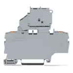 2-przewodowa złączka bezpiecznikowa z uchylną podstawką bezpiecznika z dodatkowym mostkowaniem, szara 2202-1911/1000-867