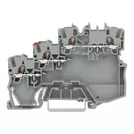 3-przewodowa złączka do elementów wykona do elementów wykonawczych typu NPN z PE przez mostek grzebieniowy, szara