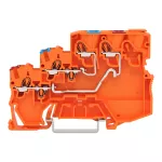 3-przewodowa złączka zasilająca do czujników typu PNP zasilanie od strony szafy sterowniczej, pomarańczowa