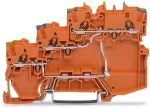 3-przewodowa złączka zasilająca do elementów wykonawczych do elementów wykonawczych typu PNP z przyłączem PE, pomarańczowa 2000-5377/102-000